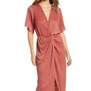 ALL IN FAVOR Nordstrom Dolman Plissé Midi Dress